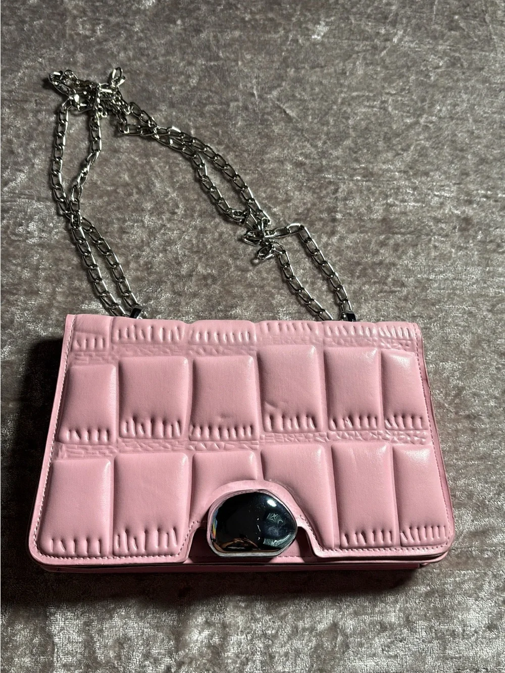 Pink Quilted Chain Shoulder Bag - Unbranded